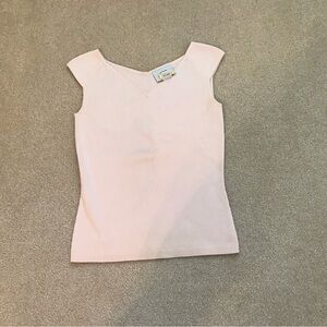 Ann Taylor Loft Silk Light Pink V-Neck Sleeveless Top